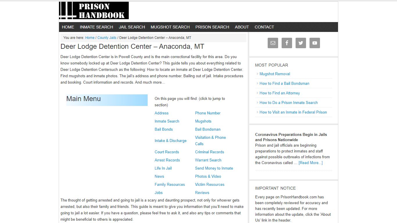 Deer Lodge Detention Center – Anaconda, MT